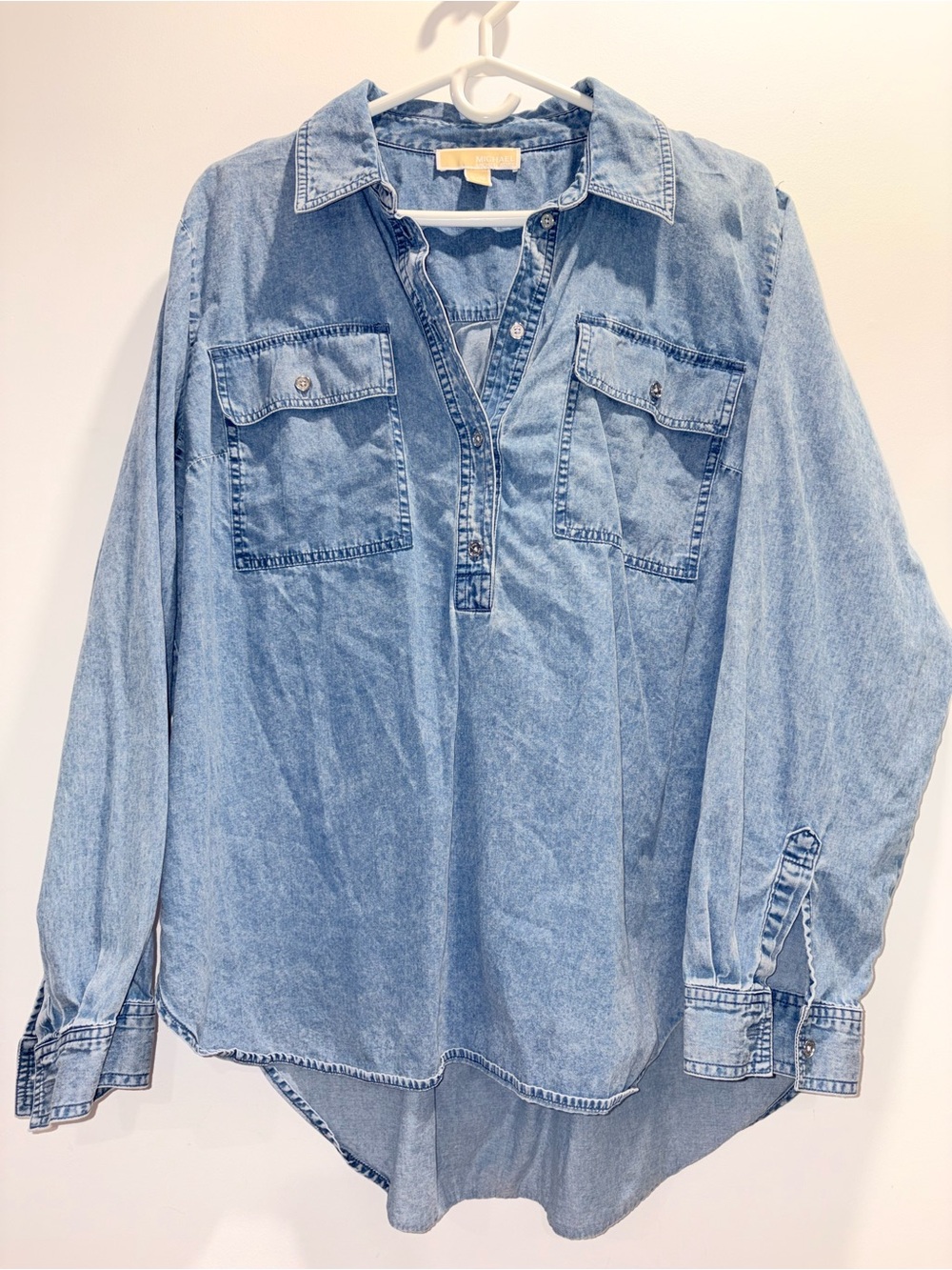 Michael Kors Light Blue Denim Button-Down Shirt